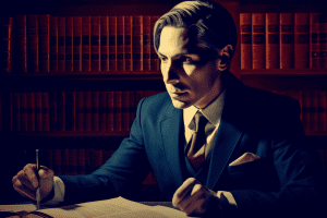 Israeli litigation attorney working late at his desk